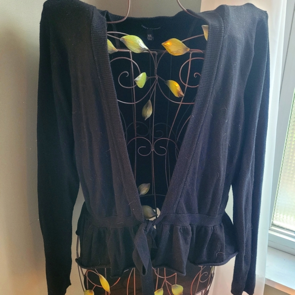 Black cardigan sweater